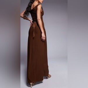 ASOS Design Elegant Brown Maxi Dress